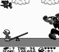 une photo d'Ã©cran de Les Schtroumpfs sur Nintendo Game Boy